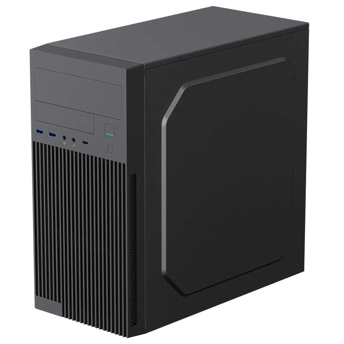 CiT Mentor Micro-ATX Office PC Case With USB Type C and 80mm Rear Black Fan Included