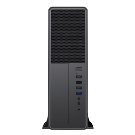 CiT S014C Black Slim Micro ATX/ITX Desktop Case with 300W Power Supply, USB 2.0, USB 3.0 Type-A & Type-C Ports