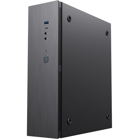 CiT S8i SFF Micro-ATX PC Case - 8.3L Compact Desktop Chassis, Brushed Front, 1 x 80mm Fan, 2 x USB 3.0, TFX PSU Support, Black