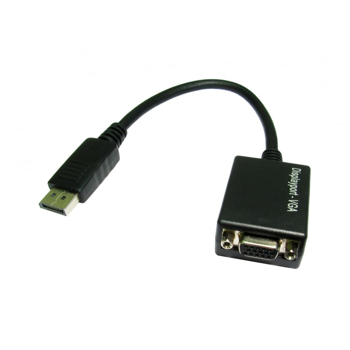 Converter Adapter, DisplayPort 1.2 (M) to VGA (F), 0.15m Cabled Adapter, Black, 2048x1152 Max Resolution Support, Supports up 1080p at 50/60hz