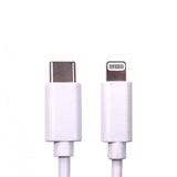 Data Cable, USB 2.0 Type-C (M) to Apple Lightning (M), 2m, White, MFI Certified, 9V 2.2A Charging Power, White PVC Jacket, OEM Polybag Packaging