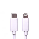 Data Cable, USB 2.0 Type-C (M) to Apple Lightning (M), 2m, White, MFI Certified, 9V 2.2A Charging Power, White PVC Jacket, OEM Polybag Packaging