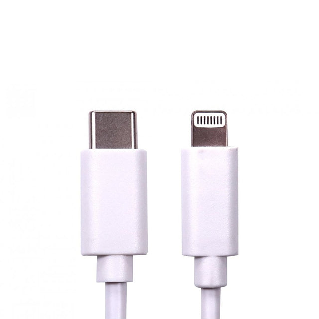 Data Cable, USB 2.0 Type-C (M) to Apple Lightning (M), 2m, White, MFI Certified, 9V 2.2A Charging Power, White PVC Jacket, OEM Polybag Packaging