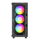 DeepCool CC560 ARGB V2 Case, Gaming, Black, Mid Tower, 1 x USB 3.0 / 1 x USB 2.0, Tempered Glass Side Window Panel, Abundant Airflow Performance, Addressable RGB LED Fans, ATX, Micro ATX, Mini-ITX