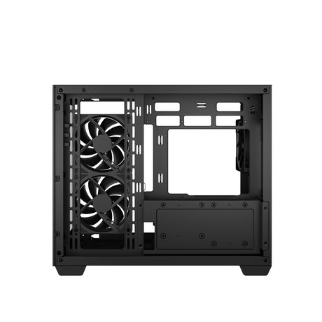 DeepCool CG330 3F ARGB Dual-Chamber Micro-ATX Tower Case, Tempered Glass Panels, 3 x 120mm ARGB Fans, USB 3.0, ITX/Micro-ATX, Black