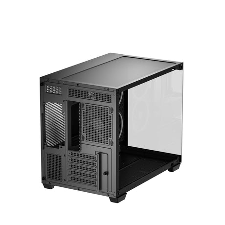 DeepCool CG330 3F ARGB Dual-Chamber Micro-ATX Tower Case, Tempered Glass Panels, 3 x 120mm ARGB Fans, USB 3.0, ITX/Micro-ATX, Black
