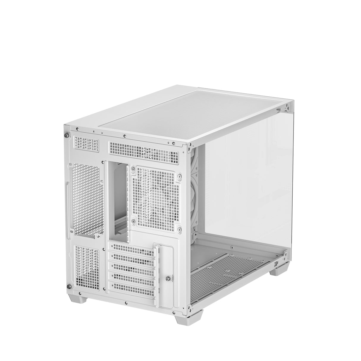 DeepCool CG330 3F ARGB Dual-Chamber Micro-ATX Tower Case, Tempered Glass Panels, 3 x 120mm ARGB Fans, USB 3.0, ITX/Micro-ATX, White