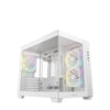 DeepCool CG330 3F ARGB Dual-Chamber Micro-ATX Tower Case, Tempered Glass Panels, 3 x 120mm ARGB Fans, USB 3.0, ITX/Micro-ATX, Puti