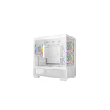 DeepCool CG380 3F Micro-ATX Gaming Case White Panoramic Tempered Glass Side Panel, Mesh Airflow Front, 3 Pre-Installed ARGB Fans, USB-C & USB-A Front I/O, Spacious SFF/mATX/ITX Build Support