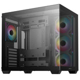 DeepCool CG530 4F Mid-Tower Case with Tempered Glass Panels, 4 Pre-Installed ARGB Fans, and Optimal Airflow Support, Black