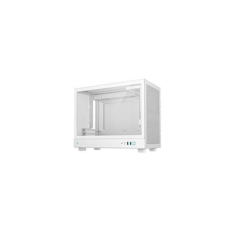 DeepCool CH160 PLUS Micro-ATX Mini Tower PC Case, Tempered Glass, Mesh Airflow Design, 240mm Radiator Support, USB-C & USB 3.0 Front I/O, GPU up to 342mm, White