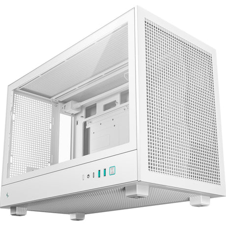DeepCool CH260 White Micro-ATX Case, High-Airflow Compact PC Case with Tempered Glass Panel, USB-C Port, Supports 360mm Radiator, ATX PSU, Black