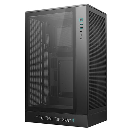 DeepCool CH270 Digital Micro-ATX Case, Mini-Tower PC Case with Tempered Glass Side Panel, USB-C Port, High Airflow Support for 360mm Radiator, ATX PSU, Black
