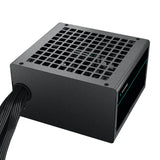 DeepCool PF500 500W PSU, 120mm Silent Hydraulic Bearing Fan, 80 PLUS White, Non Modular, UK Plug, Flat Black Cables, Efficient & Affordable