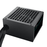 DeepCool PF600 600W PSU, 120mm Silent Hydraulic Bearing Fan, 80 PLUS White, Non Modular, UK Plug, Flat Black Cables, Efficient & Affordable