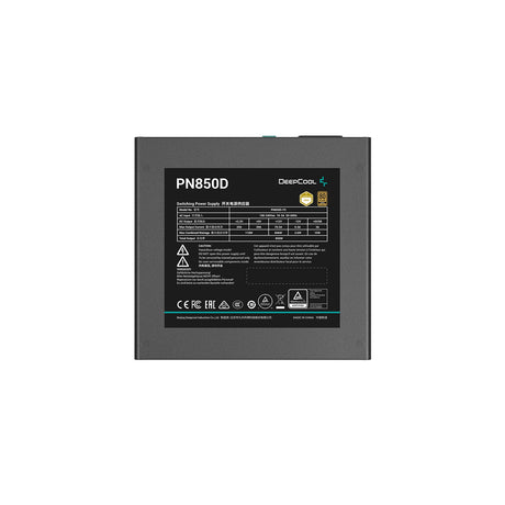 DeepCool PN850D 850W PSU, ATX 3.1, 120mm Silent High Performance Fan, 80 PLUS Gold, Non Modular, UK Plug, Flat Black Cables, Japanese Bulk Capacitors