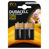 Duracell Plus Power Alkaline 9V Battery, Pack ng 2
