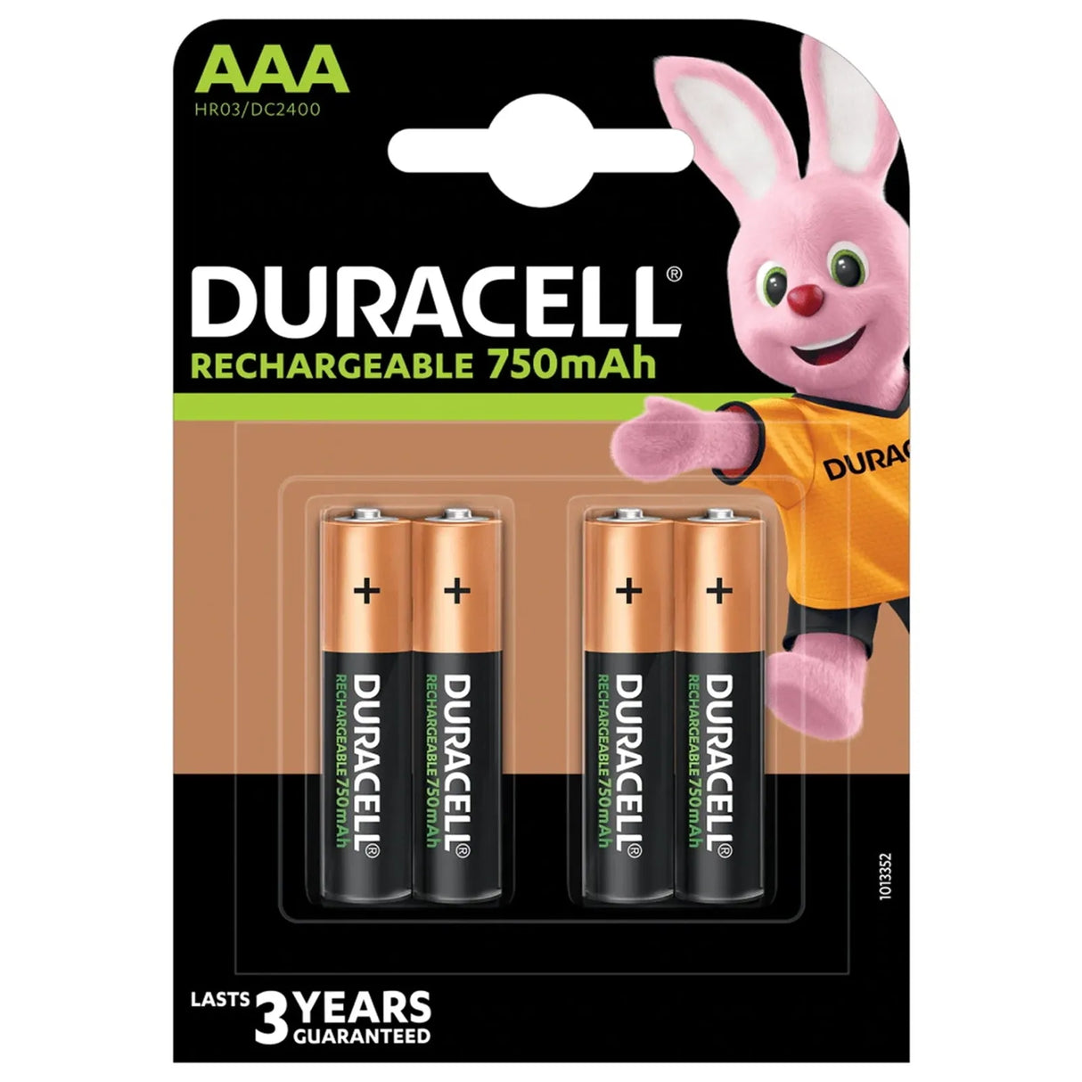 Duracell Rechargeable AAA 750mAh na mga Baterya, Pack ng 4
