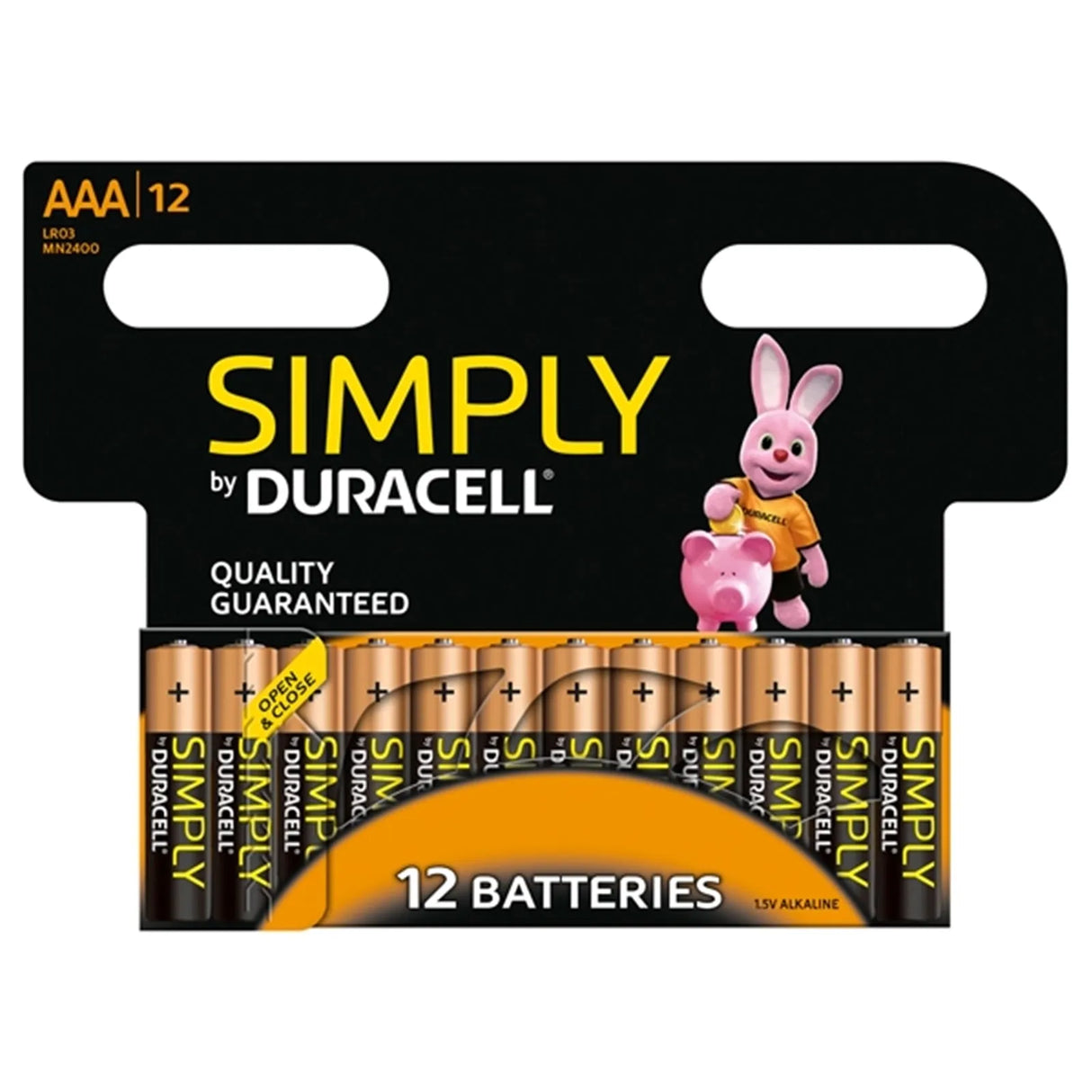 Duracell Simply Alkaline AAA Batteries, Pack ng 12