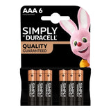 Duracell Simply Alkaline AAA Batteries, Pack of 6