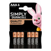 Duracell Simply Alkaline AAA Batteries, Pack of 6