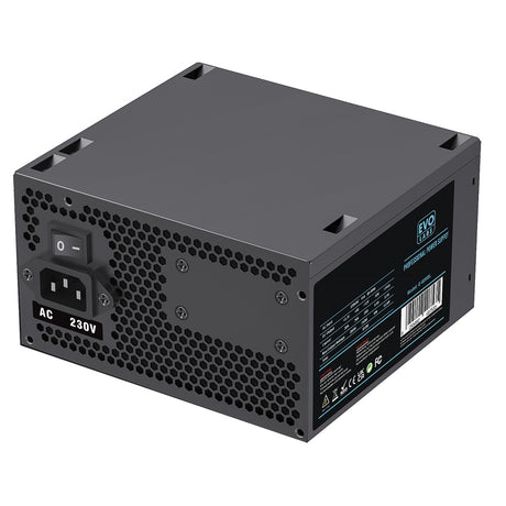 EVO LABS BR600-12BL 600W PSU,120mm Black Silent Fan with Improved Ventilation, Non Modular, High-Efficiency, PFC Certified, CE Compliant, Retail Packaged
