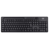 Evo Labs WM-757UK Wireless Keyboard and Mouse Combo Set, With Integrated Tablet/ Mobile/ Smartphone Stand, 2.4GHz Full Size Qwerty UK Layout Keyboard with Wireless Mouse, Ideal for Home/Office, Black