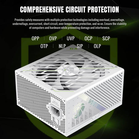 GAMEMAX GX-850 Pro Modular 80 Plus Gold ATX3.0 PCIe 5.0 PSU With 135mm FDB Fan, White