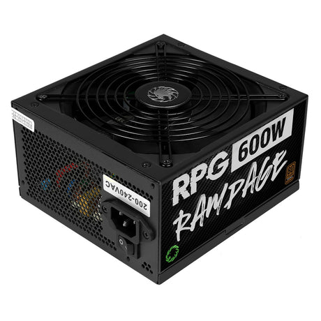 GAMEMAX RPG Rampage 600W PSU, 140mm Ultra Silent Fan, 80 PLUS Bronze, Non Modular, Flat Black Cables, Japanese TK Main Capacitor Fitted