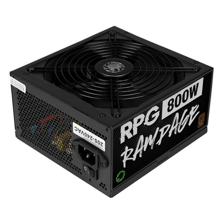 GAMEMAX RPG Rampage 800W PSU, 140mm Ultra Silent Fan, 80 PLUS Bronze, Non Modular, Flat Black Cables, Japanese TK Main Capacitor Fitted