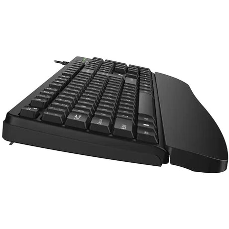 Genius KB-123 Wired AI Copilot Business Keyboard with Palm Rest, USB Plug and Play, Multimedia Function Keys, Full Size UK Layout Design for Home or Office, Black