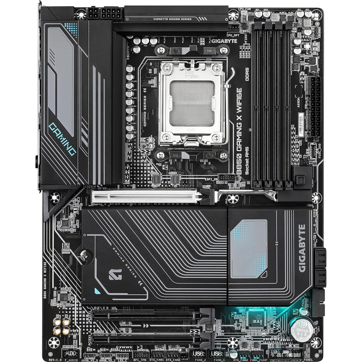 Gigabyte B850 GAMING X WIFI6E AMD AM5 Socket Motherboard, ATX, 4x DDR5 Slots, 3x M.2 Sockets, Fitted I/O Shield, 2.5GbE LAN, Wi-Fi 6E, 1x DisplayPort / 1x HDMI Port