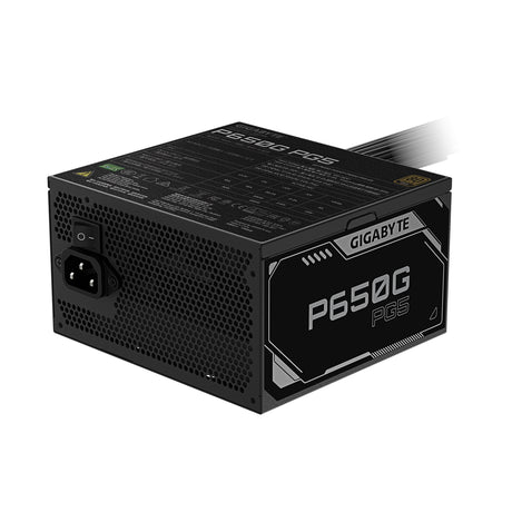 Gigabyte P650G PG5 650W ATX 3.1 Fully Modular Power Supply Unit, 80 Plus Gold Efficiency, PCIe 5.1 12VHPWR Connector, Gaming PC PSU
