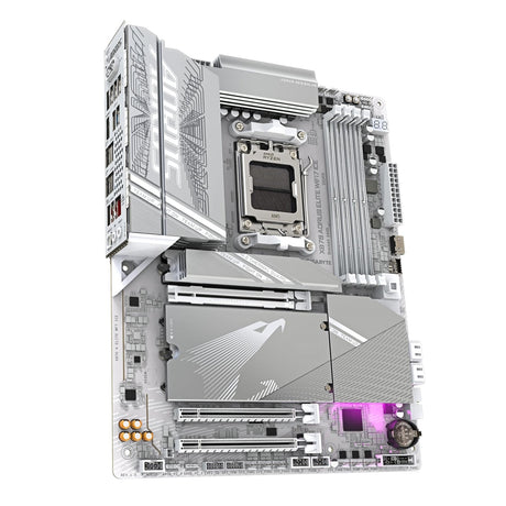 Gigabyte X870 AORUS ELITE WIFI7 ICE AMD AM5 Socket Motherboard, ATX, 4x DDR5 Slots, 4x M.2 Sockets, Fitted I/O Shield, 2.5GbE LAN, Wi-Fi 7, 1x HDMI Port / 2x USB-C (USB4)
