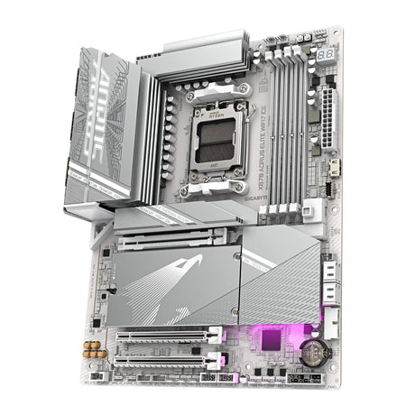 Gigabyte X870 AORUS ELITE WIFI7 ICE AMD AM5 Socket Motherboard, ATX, 4x DDR5 Slots, 4x M.2 Sockets, Fitted I/O Shield, 2.5GbE LAN, Wi-Fi 7, 1x HDMI Port / 2x USB-C (USB4)
