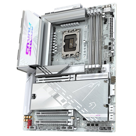 Gigabyte Z890 AORUS PRO ICE Intel 1851 Socket Motherboard, ATX, 4x DDR5 Slots, 5x M.2 Sockets, Fitted I/O Shield, 5GbE LAN, Wi-Fi 7, 2x USB-C (USB4)