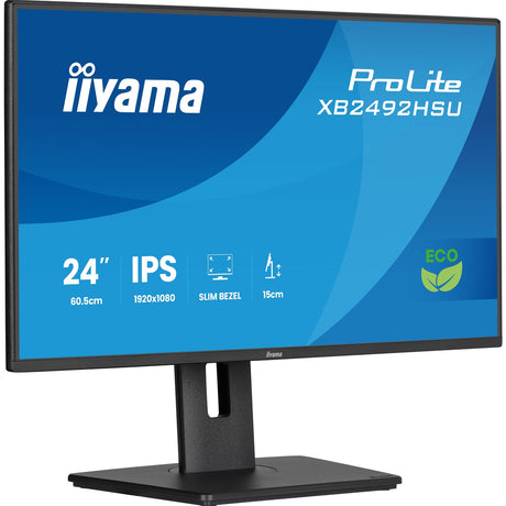 Iiyama ProLite 24-Inch 120Hz Full HD IPS Height Adjustable Monitor with Slim Bezel, HDMI, DisplayPort & USB Hub