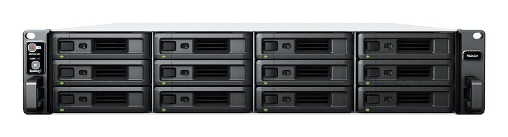 Synology 60TB, 2U, AMD Ryzen V1780B, 8GB DDR4 ECC UDIMM, 12x 2.5"/3.5" SATA, RJ-45, USB 3.2 Gen1