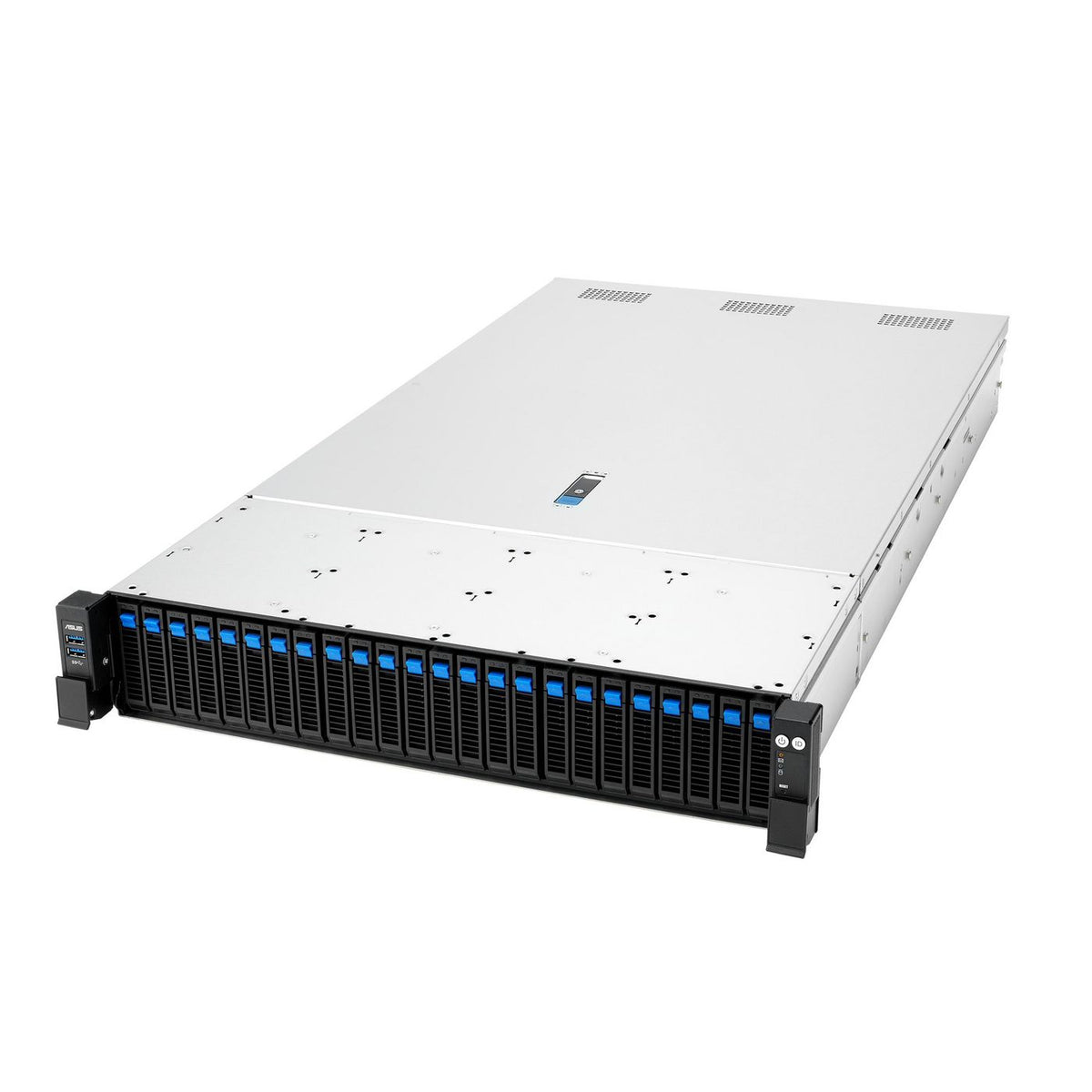 Asus AMD EPYC 9005 dual-processor 2U server optimized with up to three dual-slot GPUs, supports up to 24 RDIMM, 24 all-flash NVMe storage, eight PCIe 5.0 expansion slots, two OCP 3.0, and support for a maximum TDP of up to 3pcs 350W GPU