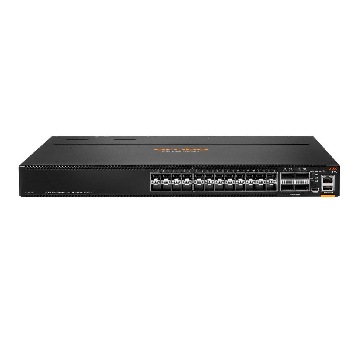 Hewlett Packard Enterprise Aruba Networking CX 8100 24x10G SFP+ 4x40/100G QSFP28 BF Airflow 3Fan 2AC PSU Switch Bundle