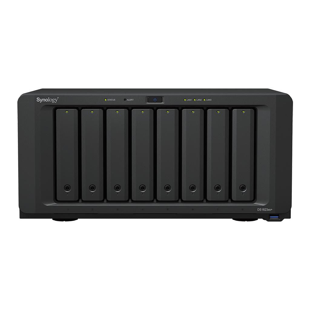 Synology 32TB, AMD Ryzen V1780B, 8 GB DDR4 ECC, 8x 2.5"/3.5" SATA, 2x M.2 (NVMe), RJ-45 (1GbE\10GbE), USB, eSATA