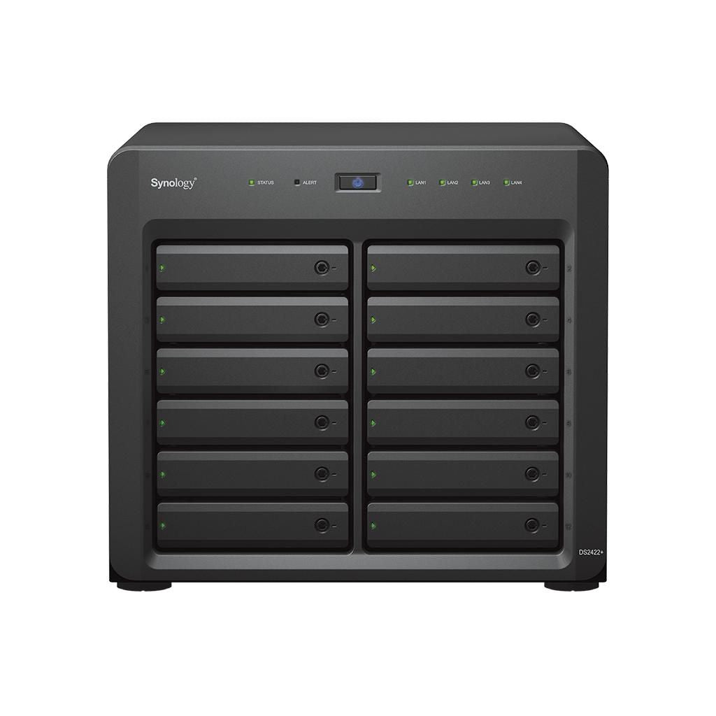 Synology AMD Ryzen V1500B, 4 GB DDR4, 12x 2.5"/3.5" SATA, 4x RJ-45 1GbE, 2x USB 3.2 Gen 1 + 12x 8TB HDD