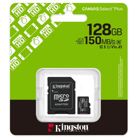 Kingston Canvas Select 128GB Micro SD UHS-I Flash Card with Adapter