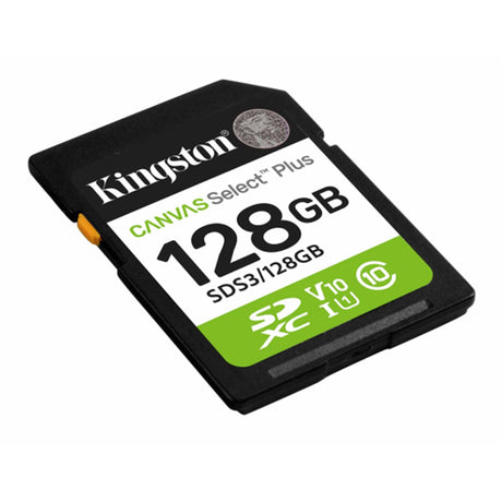 Kingston Canvas Select Plus SDS3/128GB V30 128GB SD Class 10 UHS-I U3 Flash Card