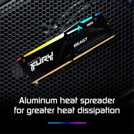 Kingston FURY Beast KF560C36BBEAK2-16 16GB (2x 8GB) DIMM System Memory, 6000MHz, DDR5, CL36, Black, RGB, Intel XMP, AMD EXPO