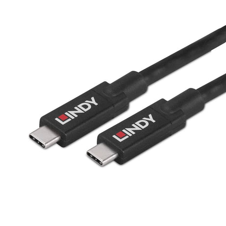 LINDY 43308 5m Active USB 3.2 Gen 2 C/C Cable, Data transfer rates up to 10Gbps, Supports video resolutions up to UHD 8K 7680x4320@60Hz including 4K 4096x2160@120Hz, 2 year warranty