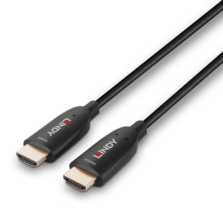 Lindy 38510 10m HDMI (M) 2.1 Anthra Line 7680x4320@60Hz / 3840x2160@120Hz Fibre Optic Hybrid Cable - Black
