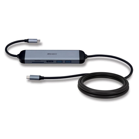 Lindy DST-Micro 140 Laptop Docking Station with USB-C, 1x 4K HDMI and Pass-Through Charging