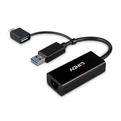 Lindy USB 3.2 Gen 1 Gigabit Ethernet Converter, Bus-Powered, No External Power Supply Required
