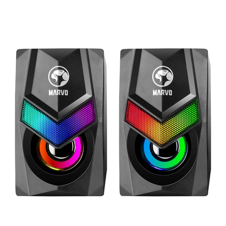 Marvo Scorpion SG-118 Havoc 10 USB Powered Stereo RGB 6W Gaming Speakers (Black)
